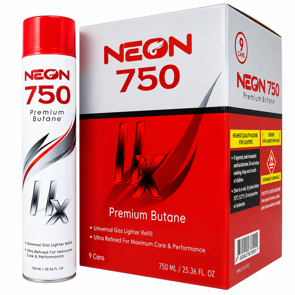 Neon Butane 750mL 9ct Box