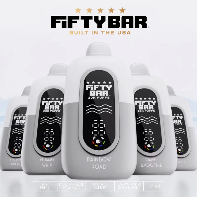 Fifty Bar White Series Disposable Vape 20K Puff – Pack of 5
