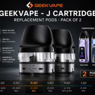 Geekvape - J Cartridge Replacement Pods – Pack of 2