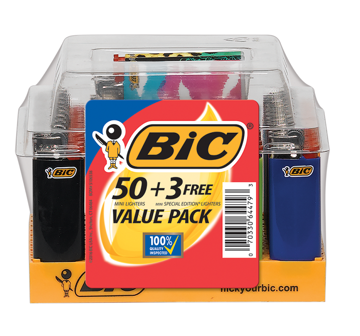 BIC Classic Mini Lighter Value Pack of 50+3 Limited Edition