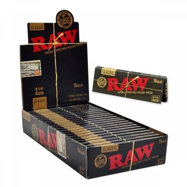 RAW Paper Black Classic 1 1/4 Size 24 Count Box
