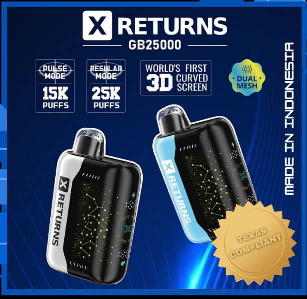 X Return 25K Puffs Disposable (Texas)- Display of 5